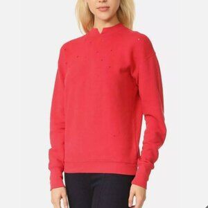 Helmut Lang Red Amaryllis Slash Neck Sweatshirt Size Large